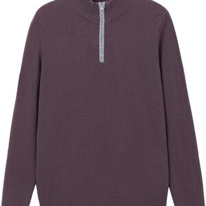 Men's Classic Quarter-Zip Sweater in Deep Purple